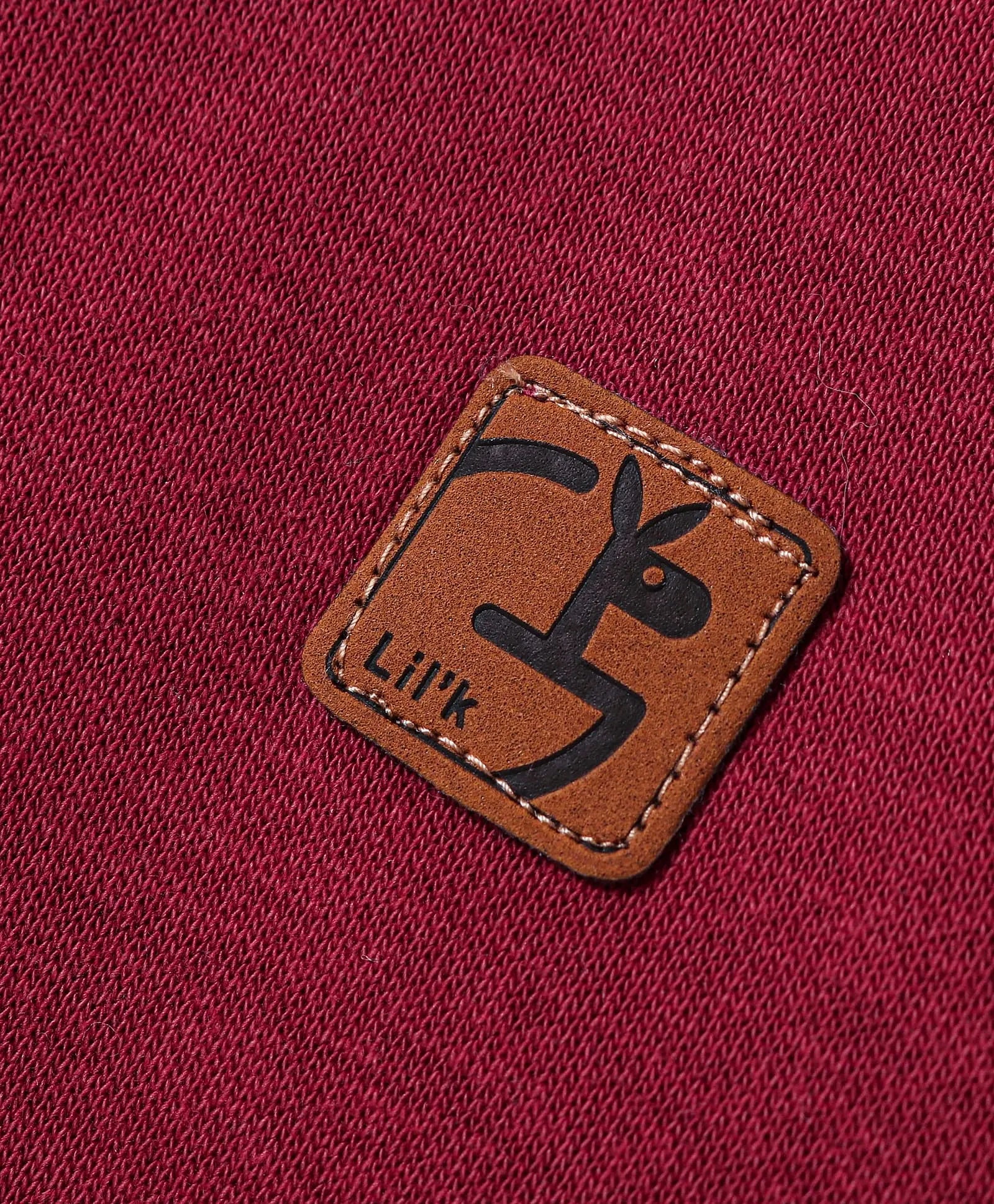 Maroon Sweatshirt with Contrast Grey Mock Neck & Kangaroo Pocket