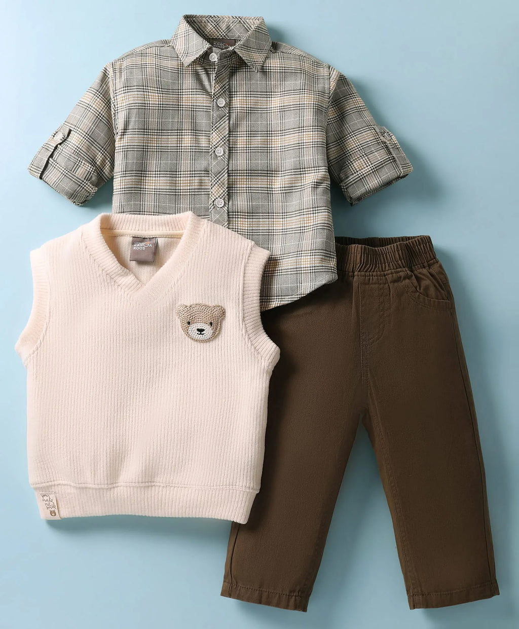 3-Piece Kids Formal Set – Shirt, Knit Vest & Pants