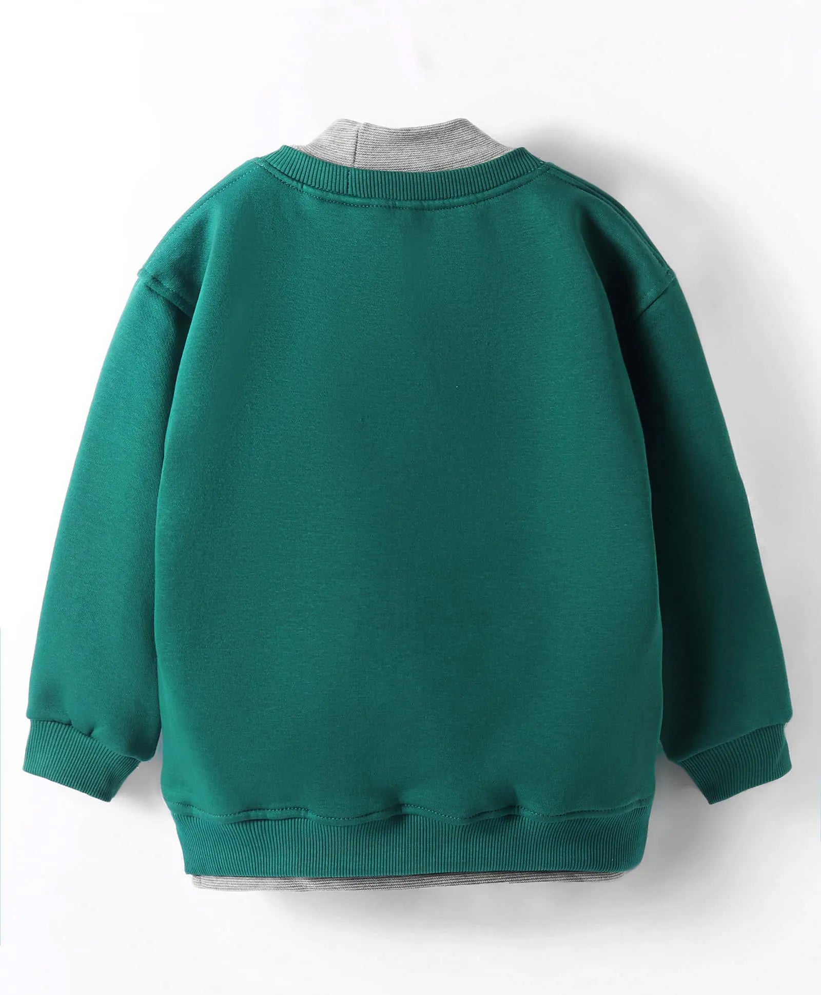 Green Sweatshirt with Mock Neck & Kangaroo Pocket