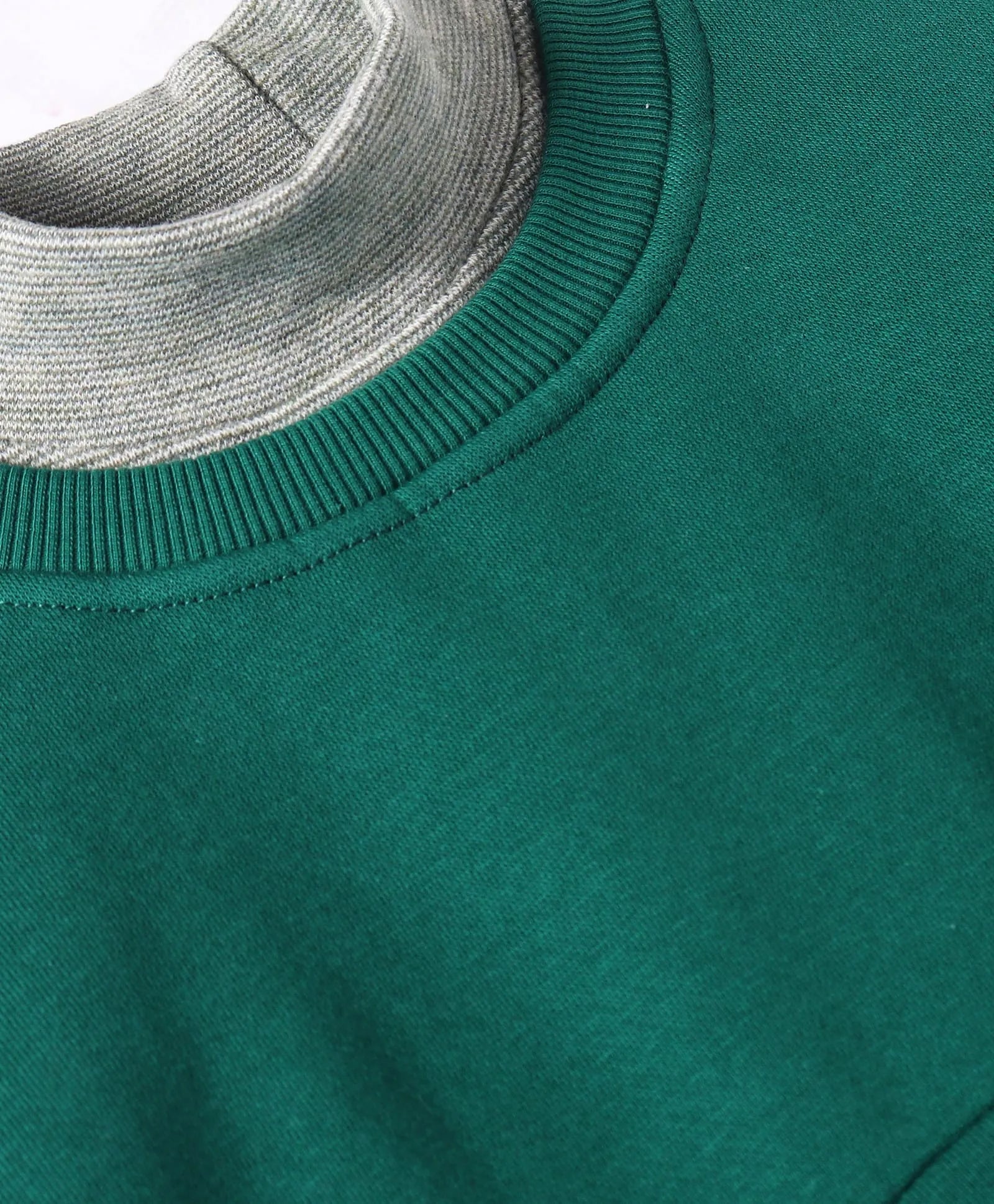 Green Sweatshirt with Mock Neck & Kangaroo Pocket