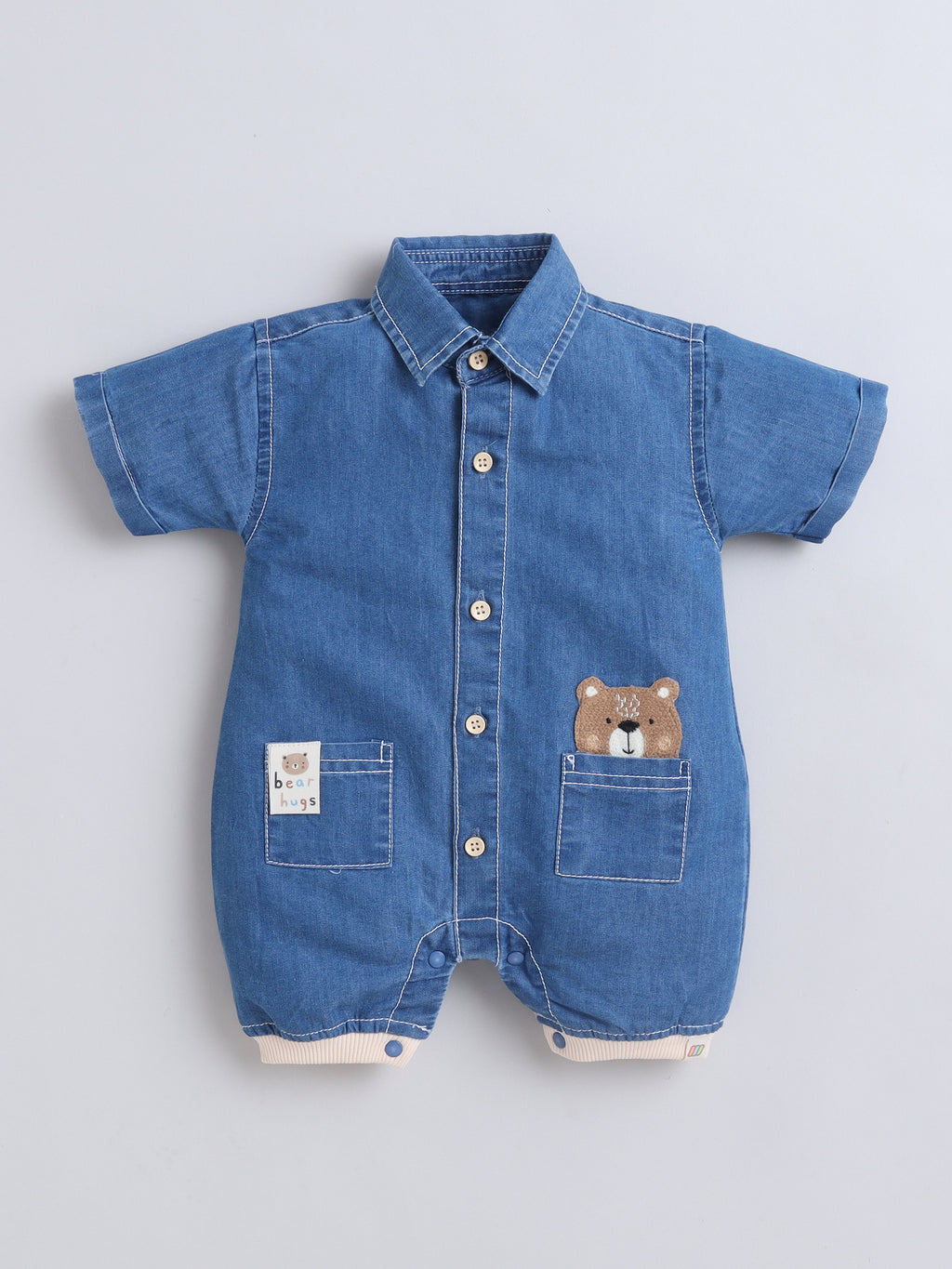 BOYS DENIM ROMPER   MM-168 light blue